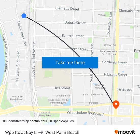 Wpb Itc at Bay L to West Palm Beach map