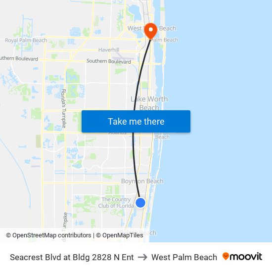 Seacrest Blvd at Bldg 2828 N Ent to West Palm Beach map