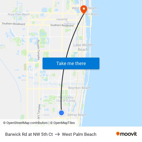 Barwick Rd at  NW 5th Ct to West Palm Beach map