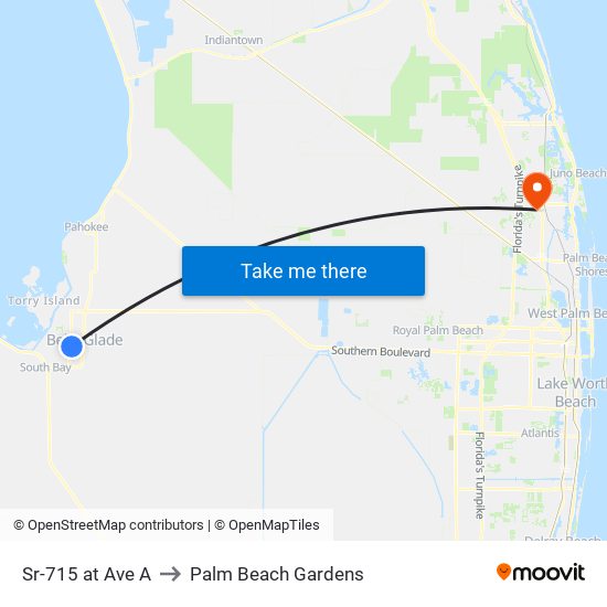 Sr-715 at Ave A to Palm Beach Gardens map