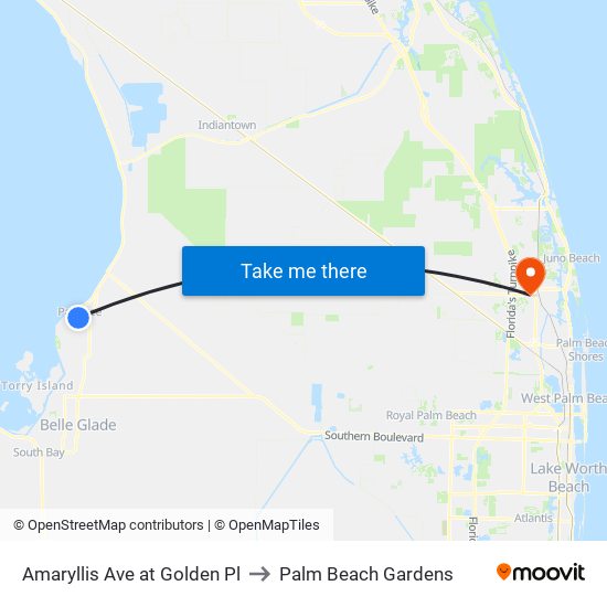 AMARYLLIS  AVE at GOLDEN PL to Palm Beach Gardens map