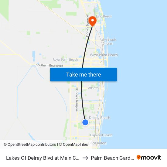 LAKES OF DELRAY BLVD at MAIN CLUB H to Palm Beach Gardens map