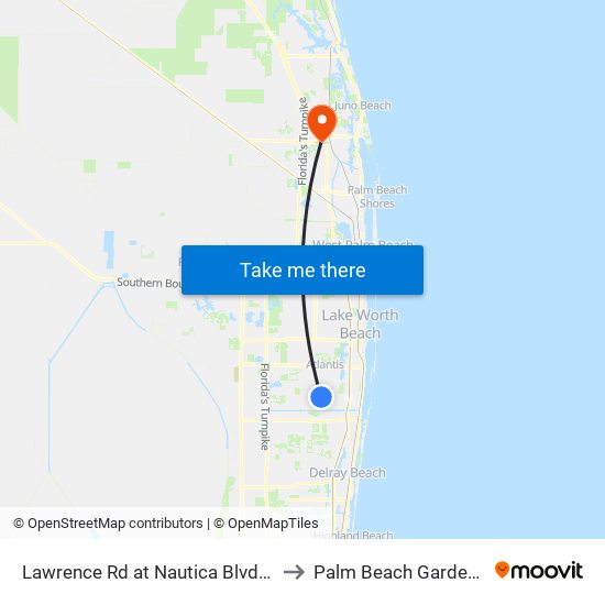 Lawrence Rd at  Nautica Blvd N to Palm Beach Gardens map
