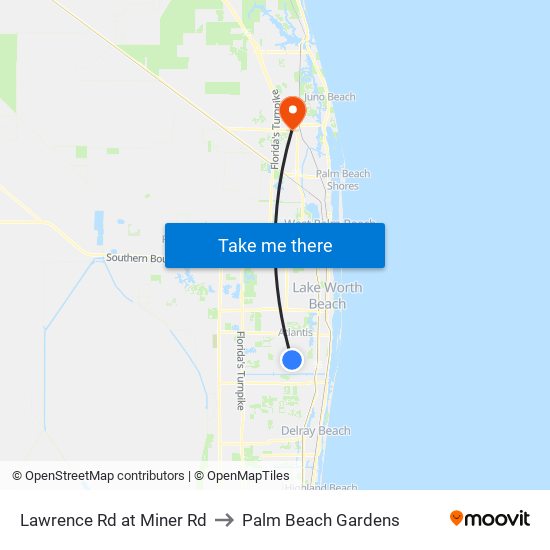 Lawrence Rd at  Miner Rd to Palm Beach Gardens map