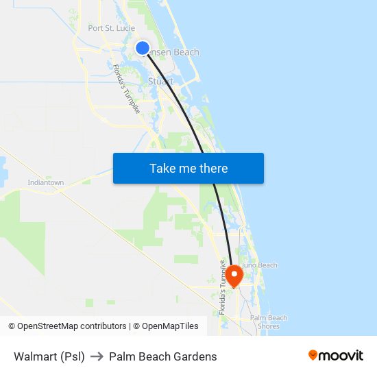 Walmart (Psl) to Palm Beach Gardens map