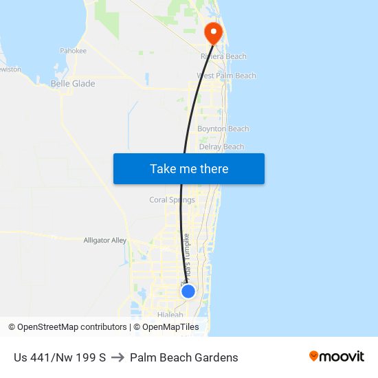 Us 441/Nw 199 S to Palm Beach Gardens map