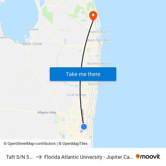 Taft S/N 56 A to Florida Atlantic University - Jupiter Campus map