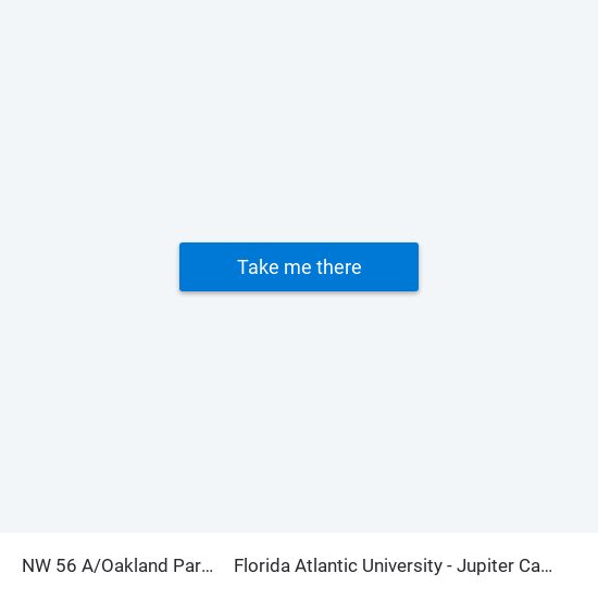 NW 56 A/Oakland Park B to Florida Atlantic University - Jupiter Campus map