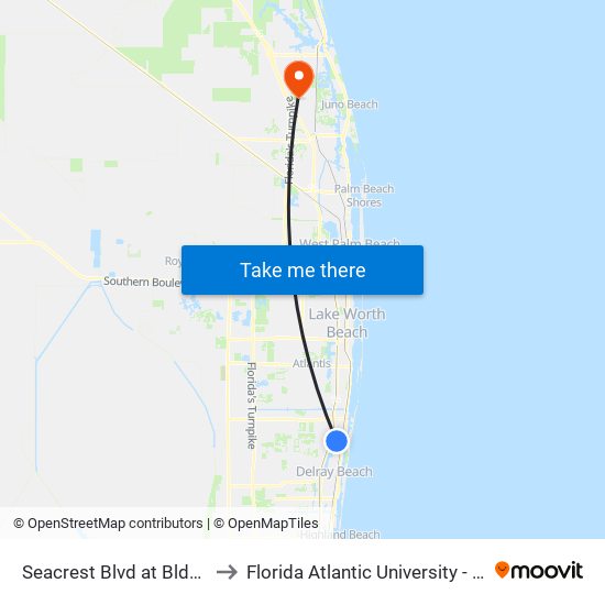 Seacrest Blvd at Bldg 2828 N Ent to Florida Atlantic University - Jupiter Campus map