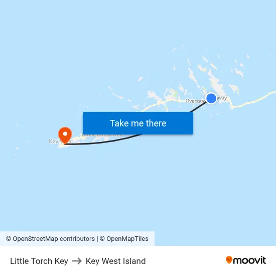 Little Torch Key to Key West Island map