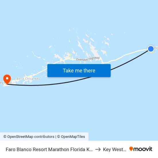 Faro Blanco Resort Marathon Florida Keys, Curio by Hilton to Key West Island map