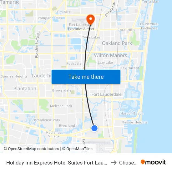 Holiday Inn Express Hotel Suites Fort Lauderdale Airport Cruise Port an IHG Hotel to Chase Stadium map