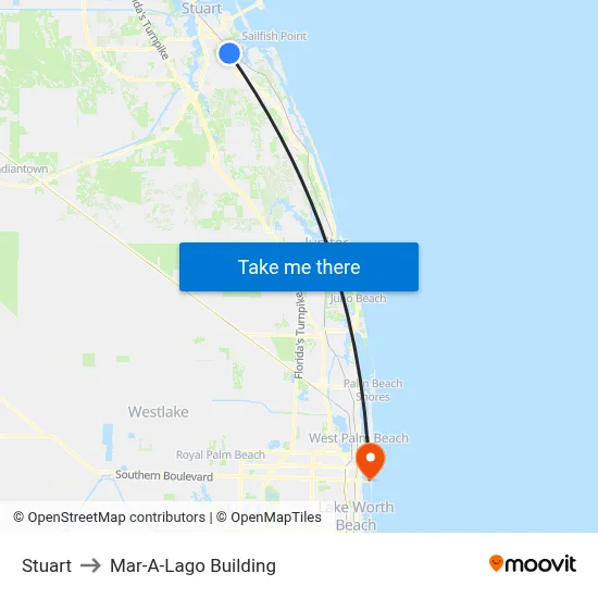 Stuart to Mar-A-Lago Building map