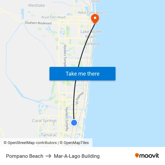 Pompano Beach to Mar-A-Lago Building map