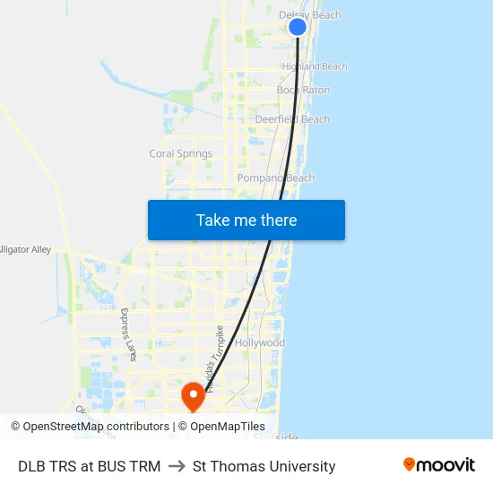 DLB TRS at  BUS TRM to St Thomas University map