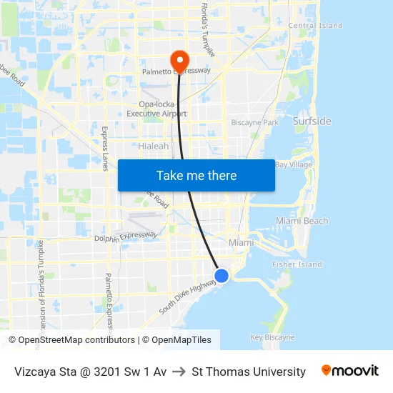 Vizcaya Sta @ 3201 Sw 1 Av to St Thomas University map