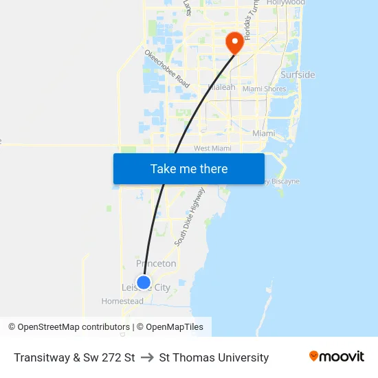 Transitway & Sw 272 St to St Thomas University map