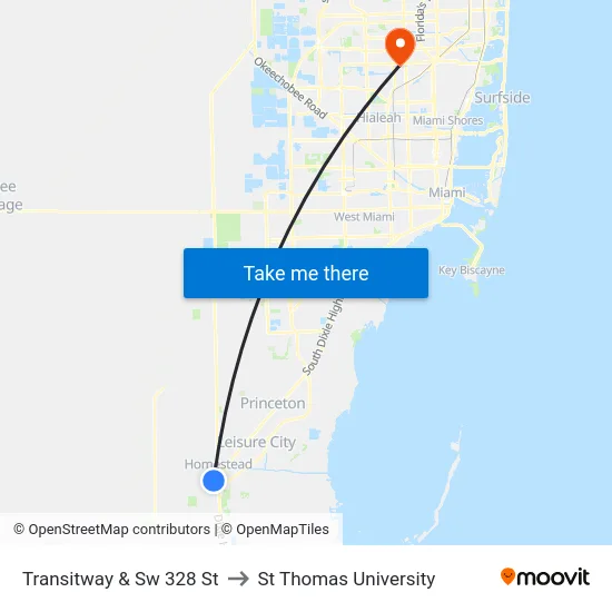 Transitway & Sw 328 St to St Thomas University map