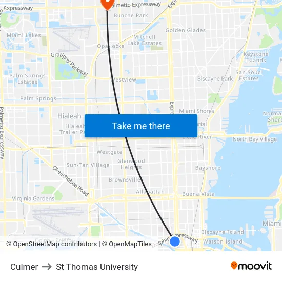 Culmer to St Thomas University map