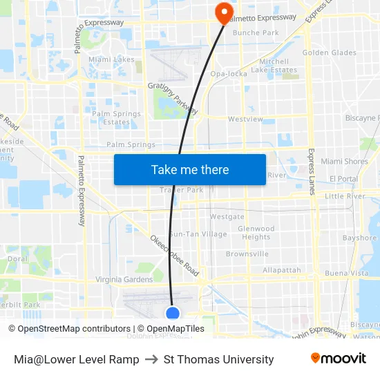 Mia@Lower Level Ramp to St Thomas University map