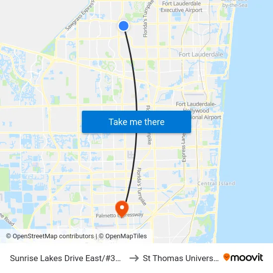 Sunrise Lakes Drive East/#3071 to St Thomas University map