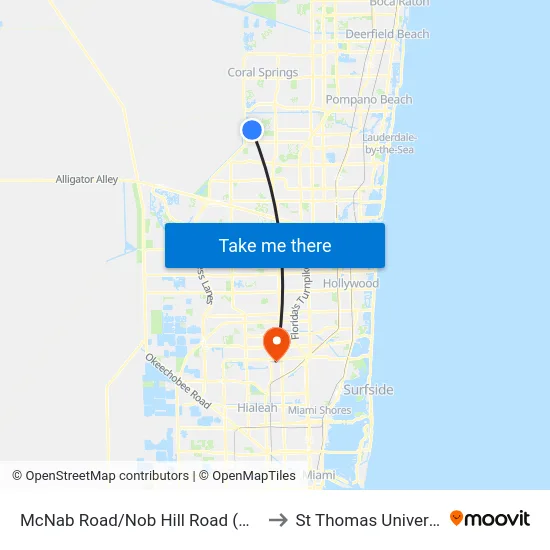 McNab Road/Nob Hill Road (West) to St Thomas University map