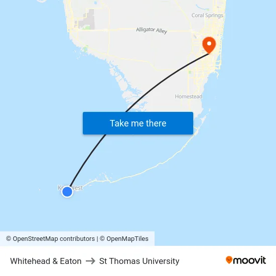 Whitehead & Eaton to St Thomas University map