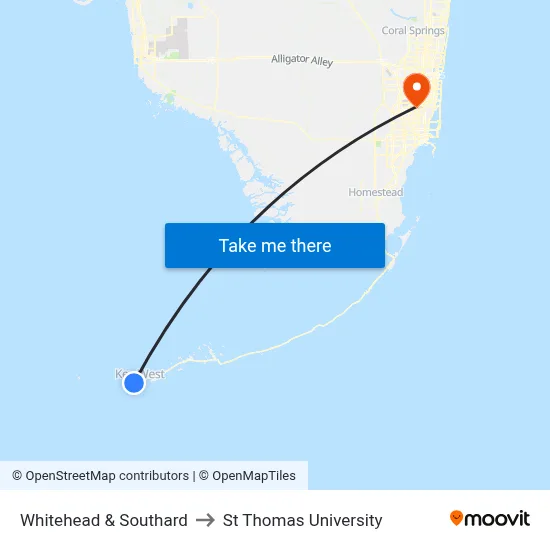 Whitehead & Southard to St Thomas University map