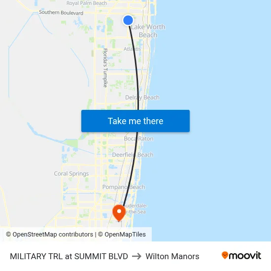 MILITARY TRL at SUMMIT BLVD to Wilton Manors map