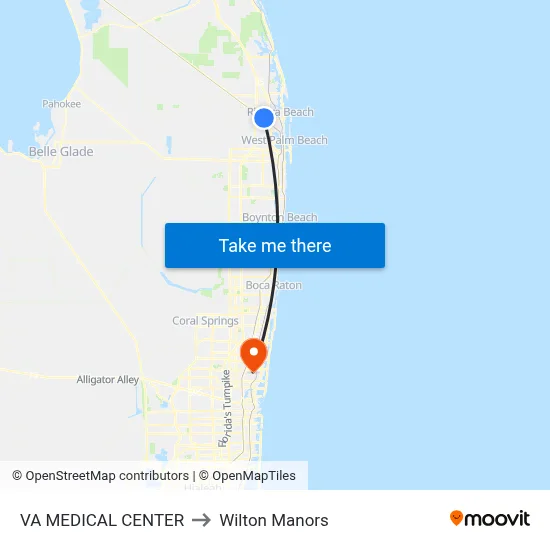 VA MEDICAL CENTER to Wilton Manors map