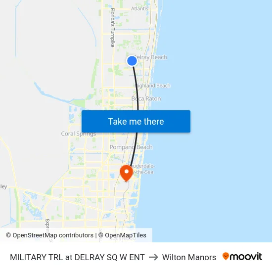 MILITARY TRL at  DELRAY SQ W ENT to Wilton Manors map