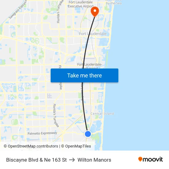 Biscayne Blvd & Ne 163 St to Wilton Manors map