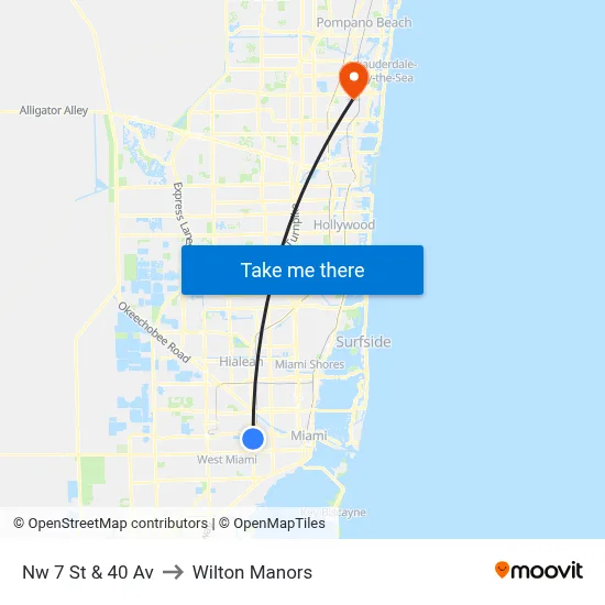 Nw 7 St & 40 Av to Wilton Manors map