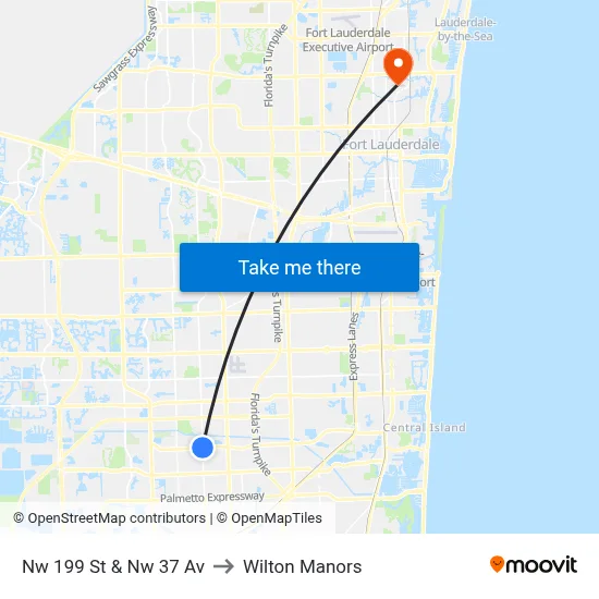 Nw 199 St & Nw 37 Av to Wilton Manors map