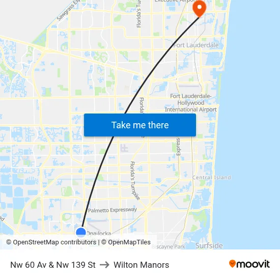 Nw 60 Av & Nw 139 St to Wilton Manors map