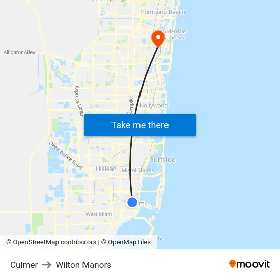 Culmer to Wilton Manors map