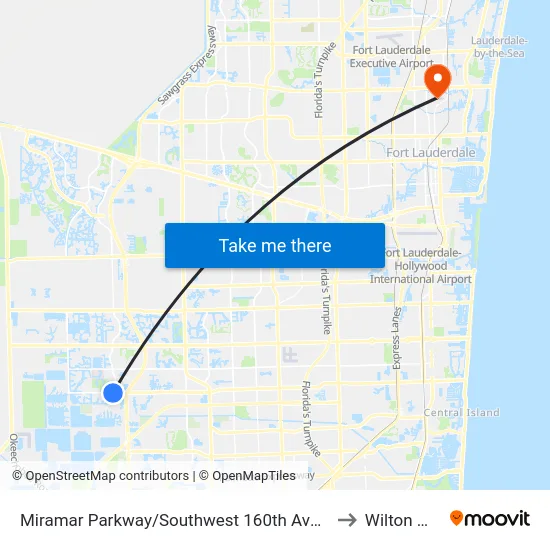 Miramar Parkway/Southwest 160th Avenue - (Dykes Road) to Wilton Manors map