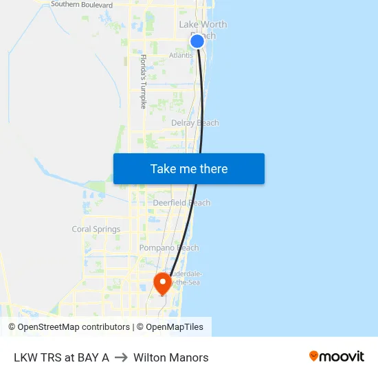 LKW TRS at BAY A to Wilton Manors map