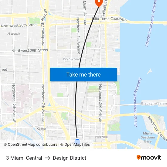 3 Miami Central to Design District map