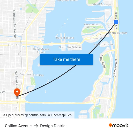 Collins Avenue to Design District map