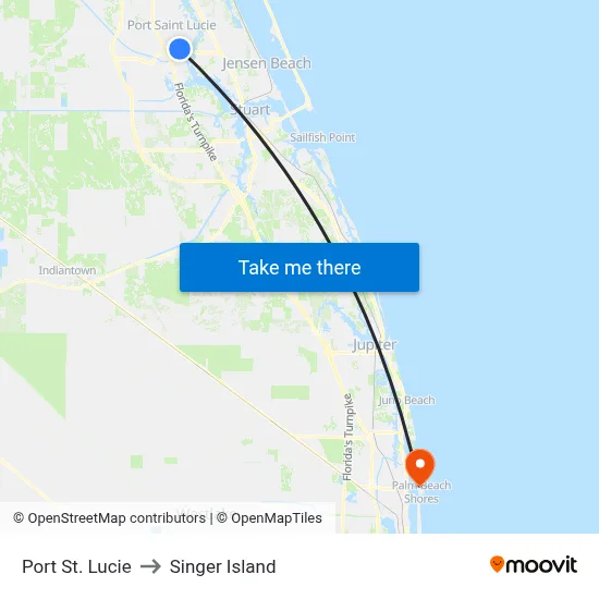 Port St. Lucie to Singer Island map