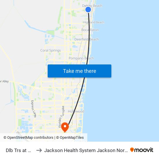 Dlb Trs at  Bus Trm to Jackson Health System Jackson North Medical Center map