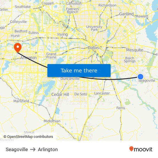 Seagoville to Arlington map