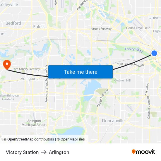 Victory Station to Arlington map