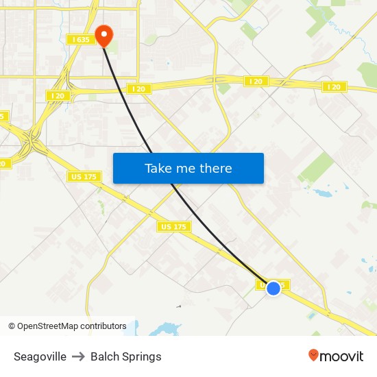 Seagoville to Balch Springs map