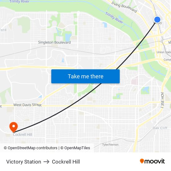 Victory Station to Cockrell Hill map