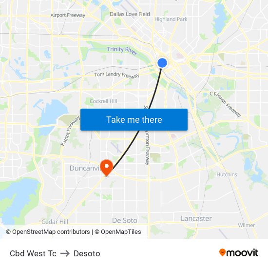 Cbd West Tc to Desoto map