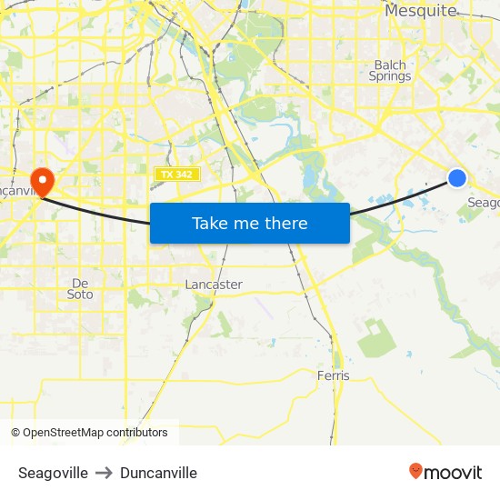 Seagoville to Duncanville map