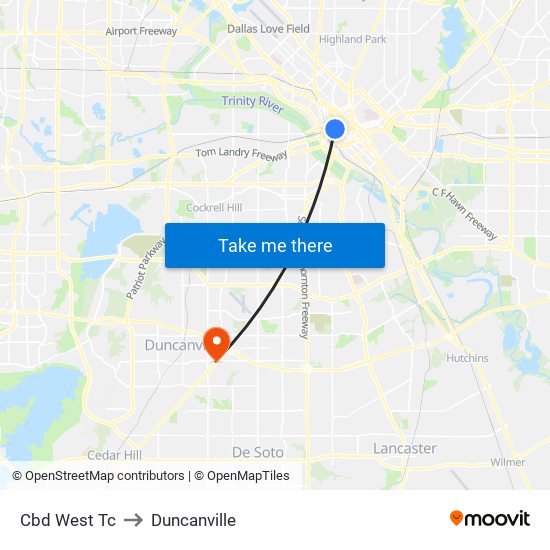 Cbd West Tc to Duncanville map