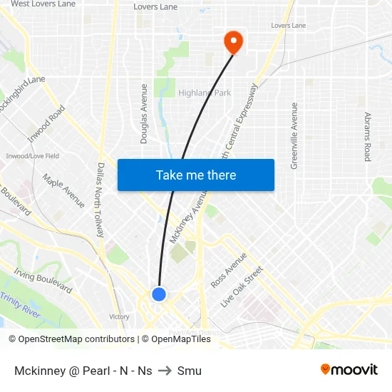 Mckinney @ Pearl - N - Ns to Smu map